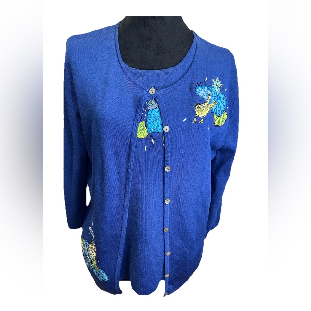 Sportelle cottage core 1990s ladies 2 piece sweater twin‎ set size LG spring